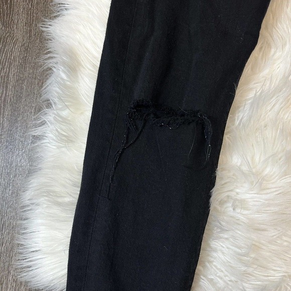 Levis Wedgie Womens Icon Jeans Black Button Fly Raw Cut Hem Size 24 - Picture 7 of 9